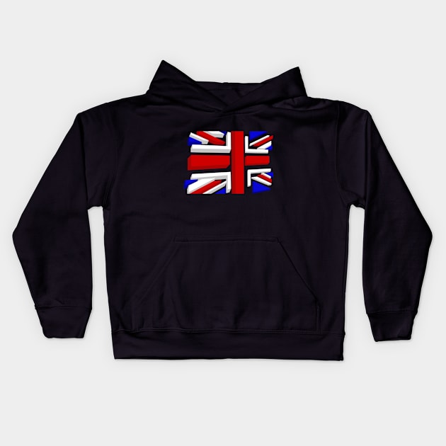 Union Jack XL Blk Kids Hoodie by SiSuSiSu